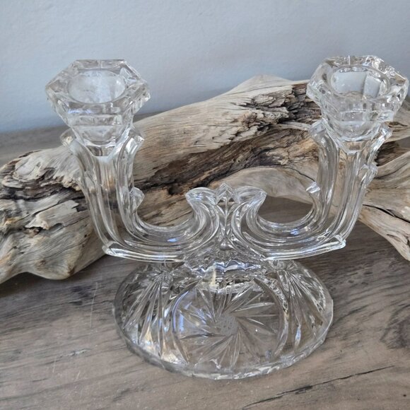 3/$35 πΌβοΈ Vintage Crystal Dual Candle Holder β EUC β 20 cm x 15 cm - Picture 2 of 5